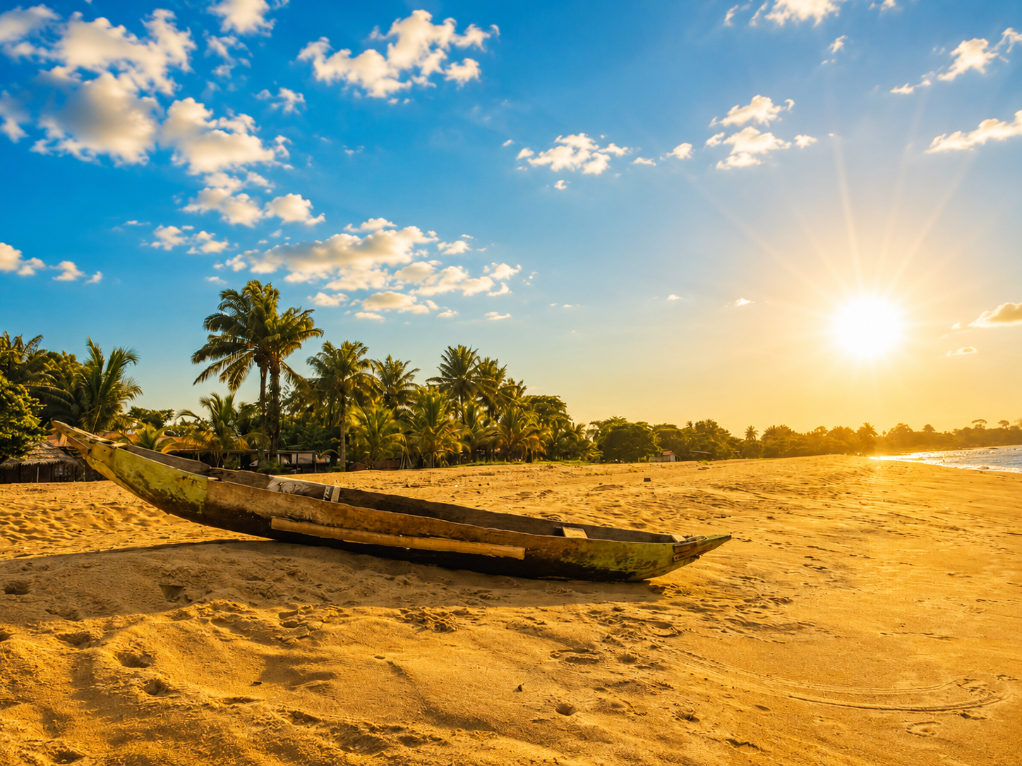 Plage de Kribi au Cameroun avec sable fin et océan Atlantique, destination idéale pour investissement immobilier en 2026